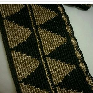 Gold and Black Clutch wayuu style handmade crochet